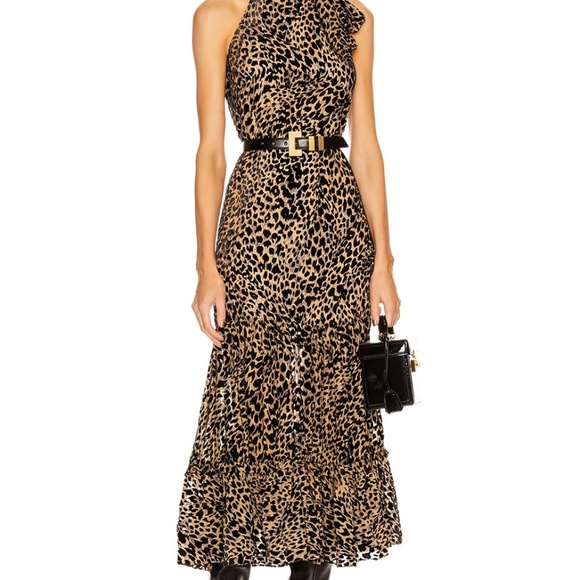 RIXO Eleanor Dress XS Leopard Midi US2 - Picture 1 of 3